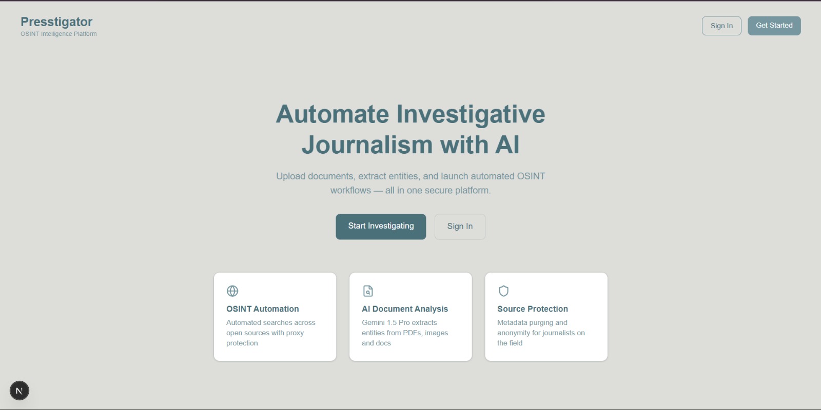 Award-Winning OSINT Application Interface