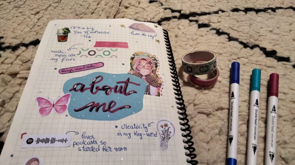 About me journal page