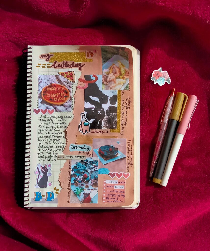 a birthday journal page