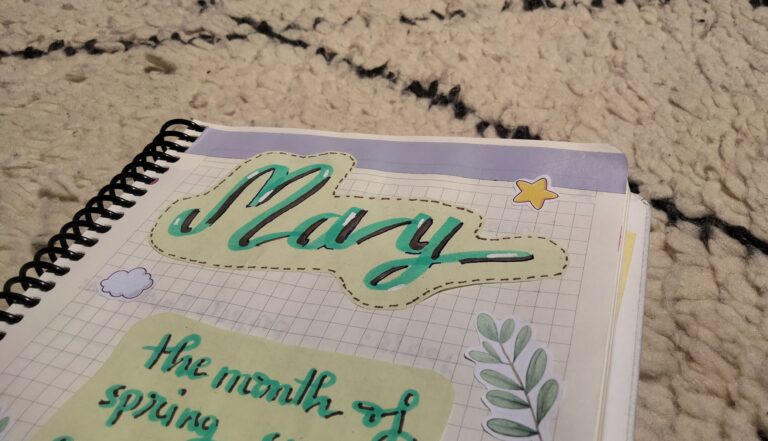 May bullet journal page