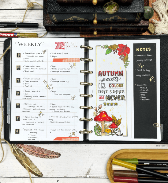 a fall themed weekly spread